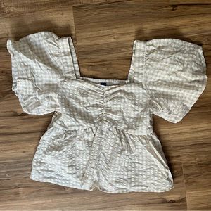 Old Navy Beige Checkered Top
